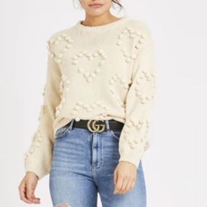 Jonh+Jenn Ivory Cream Knitting Sweater Size SP